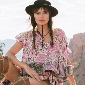 Spell Desert Daisy Flutter Blouse in Lilac XS